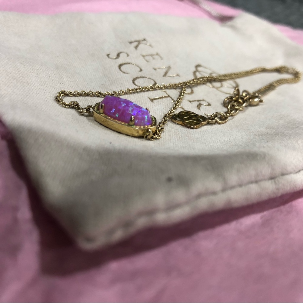 Kendra Scott Gold w. Pink Kyocera Opal Necklace